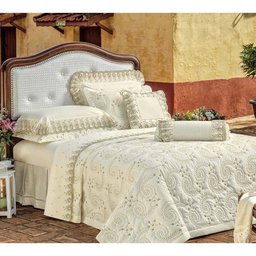 Almofada Avulsa Mistral 01 Peça 100% Algodão 200 Fios Bordado Ponto Ajour- Palha - 2 Almofada Avulsa Mistral 01 Peça 100% Algodão 200 Fios Bordado Ponto Ajour- Palha - 2