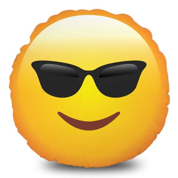 Emoji com óculos e cabelo