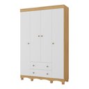 Ver imagem 2 de Guarda-roupa Infantil 122cm 4 Portas e 2 Gavetas Dengo Multimóveis Mp4438 Madeirado/branco
