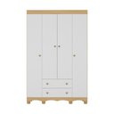 Ver imagem 7 de Guarda-roupa Infantil 122cm 4 Portas e 2 Gavetas Dengo Multimóveis Mp4438 Madeirado/branco
