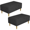 Ver imagem 1 de Kit 2 Puffs Decorativo Sala de Estar Cléo Pés Palito 90cm Linho Chumbo
