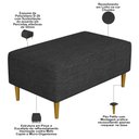 Ver imagem 4 de Puff Decorativo Sala de Estar Cléo Pés Palito 90cm Linho Chumbo