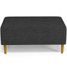Puff Decorativo Sala de Estar Cléo Pés Palito 90cm Linho Chumbo - 3