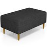 Puff Decorativo Sala de Estar Cléo Pés Palito 90cm Linho Chumbo - 1