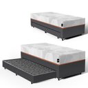 Ver imagem 3 de Cama Box + Colchão Ortopédico de Espuma D33 a Vácuo Sonno Full - Lucas Home + Aux de Espuma Solteiro