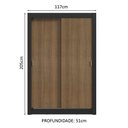 Ver imagem 4 de Guarda-roupa Solteiro 2 Portas de Correr 2 Gavetas Preto/rustic Vivare Madesa