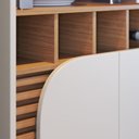 Ver imagem 3 de Cristaleira com Vidro 4 Portas e Adega Retrô 70cm Multimóveis Crcol-CRI009 Off White/Madeirado
