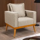 Ver imagem 1 de Poltrona para Salar de Estar Florença em Linho Bege