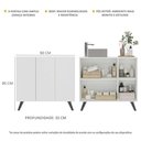 Ver imagem 4 de Gabinete Banheiro 3 Portas Retrô 90Cm Multimóveis V5030 Branco/Preto Branco/Preto