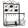 Paneleiro de Parede Escorredor de Pratos, Copos e Talheres de Ferro Galinha Mista - 1