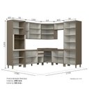Ver imagem 4 de Cozinha Modulada Completa 08 Peças 100% MDF com Torre Quente e Cristaleira Connect