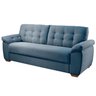 Sofá 3 Lugares com 2,00 Metros de Espuma D33 Braços Almofadados Rondomóveis 440 Linho Aveludado Azul - 1