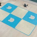 Ver imagem 1 de Tapete Passadeira Pelúcia Quarto Infantil Urso Premium Antiderrapante - Azul Turquesa