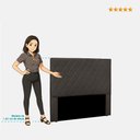 Ver imagem 3 de Cabeceira King Tina para Cama Box Estofada em Corino Marrom Loja Sheep