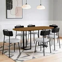 Ver imagem 3 de Mesa de Jantar 6 Lugares Retangular Orgânico 180cm Pés Industrial Alina N01 Cinamomo Preto - Lyam