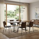 Ver imagem 2 de Mesa de Jantar 6 Lugares Retangular Orgânico 180cm Pés Industrial Alina N01 Cinamomo Preto - Lyam