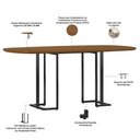 Ver imagem 4 de Mesa de Jantar 6 Lugares Retangular Orgânico 180cm Pés Industrial Alina N01 Cinamomo Preto - Lyam