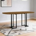 Ver imagem 1 de Mesa de Jantar 6 Lugares Retangular Orgânico 180cm Pés Industrial Alina N01 Cinamomo Preto - Lyam