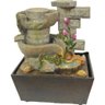 Fonte de Água Parede de Pedras com Flor e Roda (23cm) Relaxar e Meditar - 1
