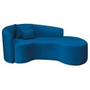 Ver imagem 2 de Recamier Curvo Orgânico 180cm 3 Lugares Lado Direito para Sala de Estar Linho Londres