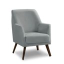 Ver imagem 4 de Poltrona Decorativa Sala de Jantar Magali Lisa Veludo Cinza Claro Lansofbr