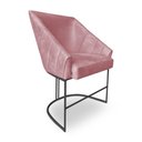 Ver imagem 2 de Kit 4 Poltronas Luxo Alana Veludo Rosê Base Ferro Preto - Pallazio