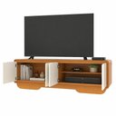 Ver imagem 6 de Rack Arcus para TV até 75 Polegadas Organico Cantos Arredondado com LED 180 cm - Cedro e Off White