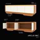 Ver imagem 5 de Rack Arcus para TV até 75 Polegadas Organico Cantos Arredondado com LED 180 cm - Cedro e Off White