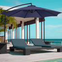 Ver imagem 2 de Ombrelone Articulado Guarda Sol de Praia Jardim Lateral 3 Metros Azul Base 60l Rm Decor