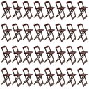 Ver imagem 4 de Kit 8 Jogos De Mesa Bistrô De Madeira Com 4 Cadeiras Dobravel Imbuia - Marrom