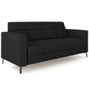 Ver imagem 1 de Sofá 3 Lugares Sala Living Industrial 200cm Senna K01 Veludo Preto - Lyam Decor