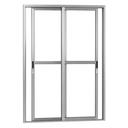 Ver imagem 1 de Porta Sacada de Aluminio Brilhante 2 Folhas Móveis Linha 25 com Fechadura 2,10x1,50