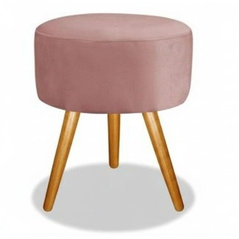 Puff Redondo com Assento em Espuma D23 e Pés Palito Nude Smf Decor