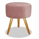 Ver imagem 1 de Puff Redondo com Assento em Espuma D23 e Pés Palito Nude Smf Decor