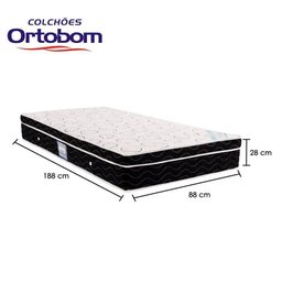 Colchão Solteiro Ortobom  - Molas Ensacadas/ Jacquard Bambu - Antiácaro e Antialérgico - 88x188x28 - 3