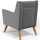 Ver imagem 6 de Poltrona Decorativa com Pés de Madeira Taroba D02 Veludo Cinza B-317 - Lyam Decor