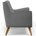 Ver imagem 7 de Poltrona Decorativa com Pés de Madeira Taroba D02 Veludo Cinza B-317 - Lyam Decor