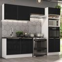 Ver imagem 1 de Armário de Cozinha Completa 270cm Branco Preto Lux Madesa 01