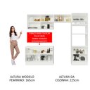 Ver imagem 6 de Armário de Cozinha Completa 270cm Branco Preto Lux Madesa 01