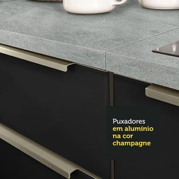 Armário de Cozinha Completa 270cm Branco Preto Lux Madesa 01 - 8