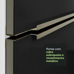 Armário de Cozinha Completa 270cm Branco Preto Lux Madesa 01 - 7