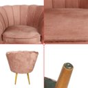 Ver imagem 7 de Poltrona Sala Decorativa Pétala Veludo Rosa Pés Palito Castanho