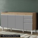 Ver imagem 2 de Balcão Gabinete para Pia sem Tampo 150cm Marrocos Castanho/cinza - Lumil