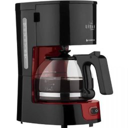 Cafeteira Elétrica Cadence Urban Compact, Preta e Vermelha, CAF300, 600 ml, 15 Cafés, 110V - 1