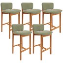 Ver imagem 1 de Kit 05 Banquetas Alta para Cozinha Sala de Jantar Bar Dara L02 Bouclê Oliva - Lyam Decor