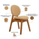 Ver imagem 6 de Cadeira para Sala de Jantar Cozinha Estofada Rattan Ibis L02 Bouclê Mostarda - Lyam Decor