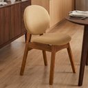 Ver imagem 3 de Cadeira para Sala de Jantar Cozinha Estofada Rattan Ibis L02 Bouclê Mostarda - Lyam Decor