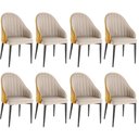 Ver imagem 1 de Kit 8 Cadeiras de Jantar Estofada Design La Martina - Bege