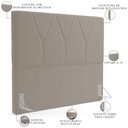 Ver imagem 3 de Cabeceira Cama Box Casal King 195 cm Aurora W01 Bouclê Bege - Lyam Decor