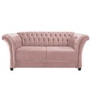 Ver imagem 2 de Sofá Recamier Divã Chesterfield 200cm Sofia Suede Rose Capitonê- Mabe Magazine